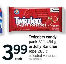 Fortinos TWIZZLERS CANDY PACK, 311-454 G OR JOLLY RANCHER ROPE, 283 G offer
