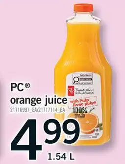 Fortinos PC ORANGE JUICE offer
