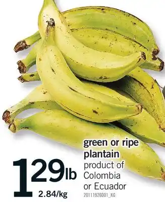 Fortinos GREEN OR RIPE PLANTAIN offer