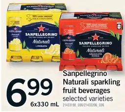 Fortinos SANPELLEGRINO NATURALI SPARKLING FRUIT BEVERAGES offer
