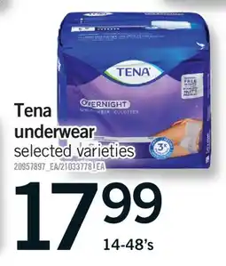 Fortinos TENA UNDERWEAR, 14-48's offer