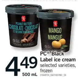 Fortinos PC BLACK LABEL ICE CREAM offer