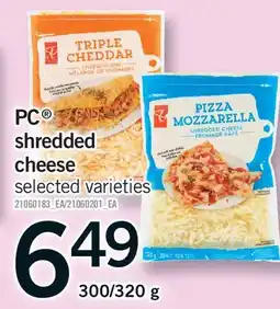 Fortinos PC SHREDDED CHEESE, 300/320 G offer