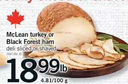 Fortinos MCLEAN TURKEY OR BLACK FOREST HAM offer