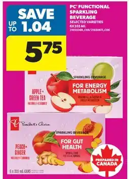 Real Canadian Superstore PC FUNCTIONAL SPARKLING BEVERAGE offer