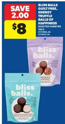 Real Canadian Superstore BLISS BALLS GUILT FREE, ENERGY TRUFFLE BALLS OF HAPPINESS offer