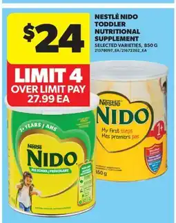 Real Canadian Superstore NESTLÉ NIDO TODDLER NUTRITIONAL SUPPLEMENT offer