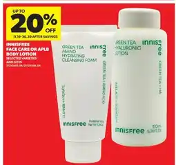 Real Canadian Superstore INNISFREE FACE CARE OR APLB BODY LOTION offer