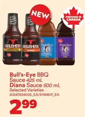 Real Canadian Superstore BULL'S-EYE BBQ SAUCE, 425 ML DIANA SAUCE, 500 ML offer