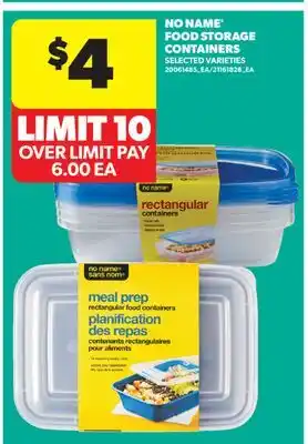Real Canadian Superstore NO NAME FOOD STORAGE CONTAINERS offer