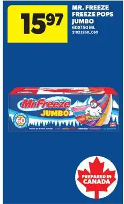 Real Canadian Superstore MR. FREEZE FREEZE POPS JUMBO offer