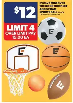 Real Canadian Superstore EVOLVE MINI OVER THE DOOR HOOP SET AND 5 FOAM SPORTS BALL offer