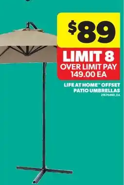 Real Canadian Superstore LIFE AT HOME OFFSET PATIO UMBRELLAS offer