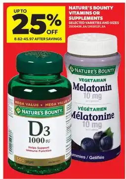 Real Canadian Superstore NATURE'S BOUNTY VITAMINS OR SUPPLEMENTS offer