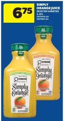 Real Canadian Superstore SIMPLY ORANGE JUICE offer