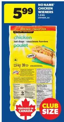 Real Canadian Superstore NO NAME CHICKEN WIENERS offer