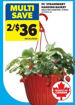Real Canadian Superstore PC STRAWBERRY HANGING BASKET, 11 INCH offer