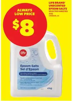 Real Canadian Superstore LIFE BRAND UNSCENTED EPSOM SALTS offer