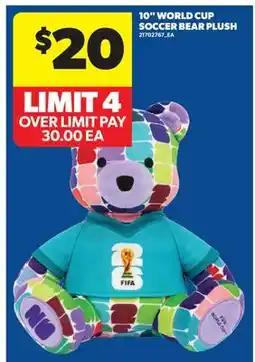 Real Canadian Superstore 10 WORLD CUP SOCCER BEAR PLUSH offer