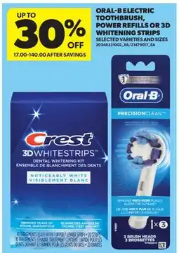 Real Canadian Superstore ORAL-B ELECTRIC TOOTHBRUSH, POWER REFILLS OR 3D WHITENING STRIPS offer