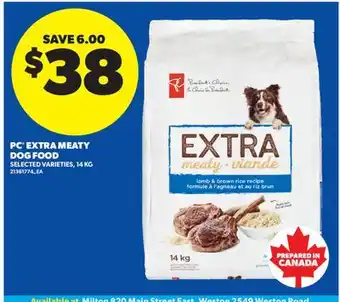 Real Canadian Superstore PC EXTRA MEATY DOG FOOD offer