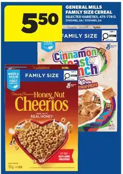 Real Canadian Superstore GENERAL MILLS FAMILY SIZE CEREAL offer