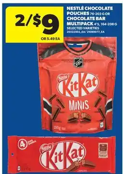 Real Canadian Superstore NESTLÉ CHOCOLATE POUCHES 76-203 G OR CHOCOLATE BAR MULTIPACK 4'S, 164-208 G offer