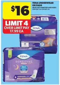 Real Canadian Superstore TENA UNDERWEAR OR PADS offer