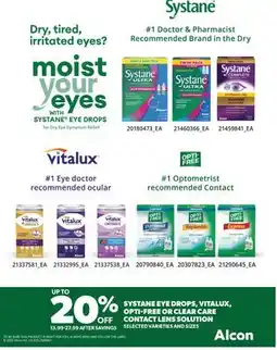 Real Canadian Superstore SYSTANE EYE DROPS, VITALUX, OPTI-FREE OR CLEAR CARE CONTACT LENS SOLUTION offer
