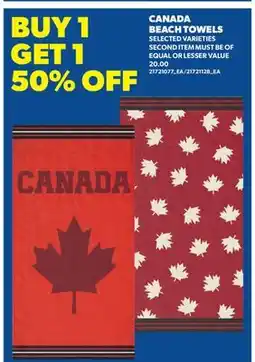 Real Canadian Superstore CANADA BEACH TOWELS offer