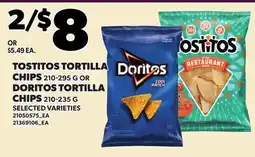 Loblaws TOSTITOS TORTILLA CHIPS, 210-295 G OR DORITOS TORTILLA CHIPS, 210-235 G offer