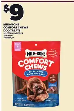 Loblaws MILK-BONE COMFORT CHEWS DOG TREATS, 210/312 G offer