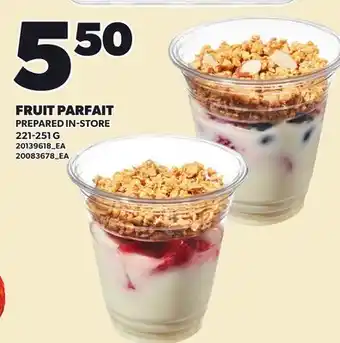 Loblaws FRUIT PARFAIT offer