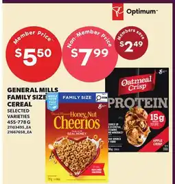 Loblaws GENERAL MILLS FAMILY SIZE CEREAL offer
