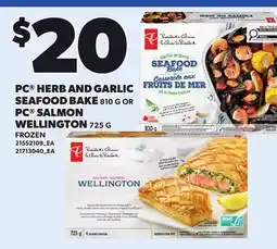 Loblaws PC HERB AND GARLIC SEAFOOD BAKE, 810 G OR PC SALMON WELLINGTON, 725 G offer