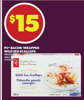 Loblaws PC BACON-WRAPPED WILD SEA SCALLOPS offer