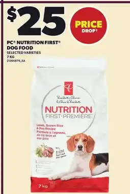 Loblaws PC NUTRITION FIRST DOG FOOD offer