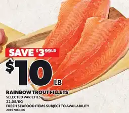 Loblaws RAINBOW TROUT FILLETS offer