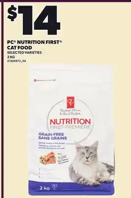 Loblaws PC NUTRITION FIRST CAT FOOD offer