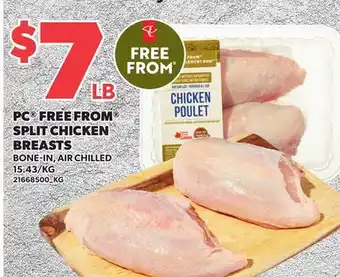 Loblaws PC FREE FROM SPLIT CHICKEN BREASTS offer