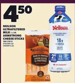 Loblaws NEILSON ULTRAFILTERED MILK OR ARMSTRONG CHEESE STICKS offer