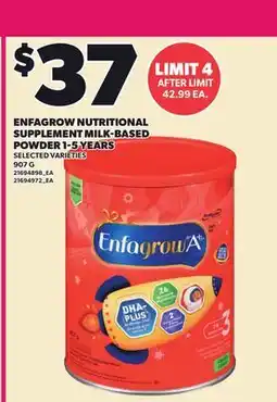 Loblaws ENFAGROW NUTRITIONAL SUPPLEMENT MILK-BASED POWDER 1-5 YEARS offer