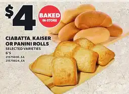 Loblaws CIABATTA, KAISER OR PANINI ROLLS, 6'S offer