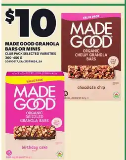 Loblaws MADE GOOD GRANOLA BARS OR MINIS offer