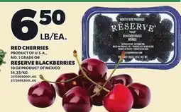 Loblaws RED CHERRIES OR RESERVE BLACKBERRIES offer