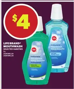 Loblaws LIFE BRAND MOUTHWASH offer
