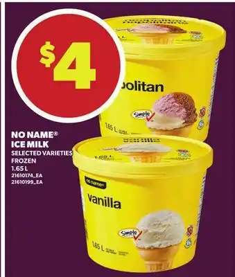 Loblaws NO NAME ICE MILK offer