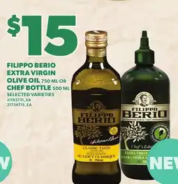 Loblaws FILIPPO BERIO EXTRA VIRGIN OLIVE OIL, 750 ML OR CHEF BOTTLE, 500 ML offer