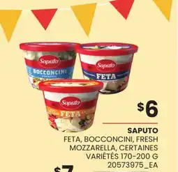 Loblaws SAPUTO FETA, BOCCONCINI, FRESH MOZZARELLA offer