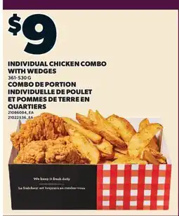 Valu-mart COMBO DE PORTION INDIVIDUELLE DE POULET ET POMMES DE TERRE EN QUARTIERS offer